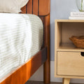 Modern King Bed with Slatted Headboard by Middlebrook Designs