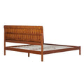 Modern King Bed with Slatted Headboard by Middlebrook Designs