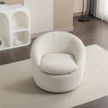 Swivel Base Barrel Chair with Boucle Upholstery - 31-Inch