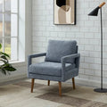 Soft Cushion Blue Chenille Upholstered Armchair - 25.98" Height