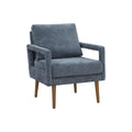 Soft Cushion Blue Chenille Upholstered Armchair - 25.98" Height