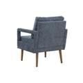 Soft Cushion Blue Chenille Upholstered Armchair - 25.98" Height