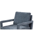 Soft Cushion Blue Chenille Upholstered Armchair - 25.98" Height