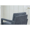 Soft Cushion Blue Chenille Upholstered Armchair - 25.98" Height