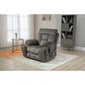 Gray Chenille Power Lift Recliner with Massage and Concealed Cup Holder