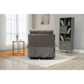 Gray Chenille Power Lift Recliner with Massage and Concealed Cup Holder