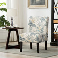 Blue Leaves 29.13 Upholstered Accent Chair featuring Wooden Legs