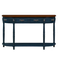52-Inch Half Moon Circular Sofa Table with Open Shelf and Dual Drawers