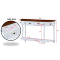 52-Inch Half Moon Circular Sofa Table with Open Shelf and Dual Drawers