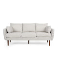 Contemporary 76.5-Inch 3-Seater Sofa with Birchwood Legs and Cushions