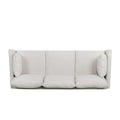 Contemporary 76.5-Inch 3-Seater Sofa with Birchwood Legs and Cushions
