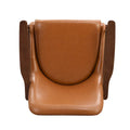 Mid-Century Modern Faux Leather Accent Chair - 29.2", Cushioned Seat, Sturdy Wood Frame, and Brass-Tipped Legs