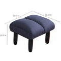 Navy Armless Swivel Recliner with Ottoman Set - Adjustable Headrest and Backrest