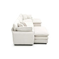 Beige 5-Piece U-Shaped Corduroy Modular Sectional Sofa Set with 2 Ottomans