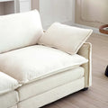 Beige 5-Piece U-Shaped Corduroy Modular Sectional Sofa Set with 2 Ottomans