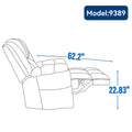 Extra-Large Swivel Rocker Recliner with Footrest and Pockets - Manual Operation