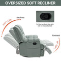 Extra-Large Swivel Rocker Recliner with Footrest and Pockets - Manual Operation