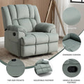 Extra-Large Swivel Rocker Recliner with Footrest and Pockets - Manual Operation