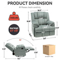 Extra-Large Swivel Rocker Recliner with Footrest and Pockets - Manual Operation