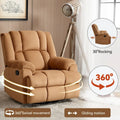 Extra-Large Swivel Rocker Recliner with Footrest and Pockets - Manual Operation