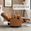 Extra-Large Swivel Rocker Recliner with Footrest and Pockets - Manual Operation