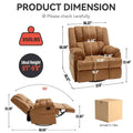 Extra-Large Swivel Rocker Recliner with Footrest and Pockets - Manual Operation