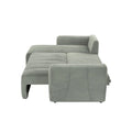 Grey 105.2" Corduroy L-Shaped Convertible Sleeper Sectional with Storage Compartment