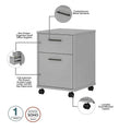 Bush Furniture Key West 60-Inch L-Shaped Desk with Rolling File Cabinet