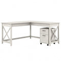 Bush Furniture Key West 60-Inch L-Shaped Desk with Rolling File Cabinet