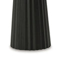 Ceil Round Accent Table with Classic Black Fluted Solid Wood Base - 14 Inches