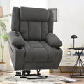 Elevated Recliner Chair for Seniors - Fabric Lift Chair with Extended Footrest, Dual Cup Holders, Side Pockets, and Remote Control