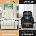 Elevated Recliner Chair for Seniors - Fabric Lift Chair with Extended Footrest, Dual Cup Holders, Side Pockets, and Remote Control