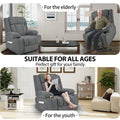 Elevated Recliner Chair for Seniors - Fabric Lift Chair with Extended Footrest, Dual Cup Holders, Side Pockets, and Remote Control