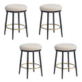 Set of 4 Altrium Contemporary Backless Counter Stools with Upholstered Seats and Iron Frames - 24.75-Inch Height by Christopher Knight Home