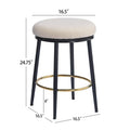 Set of 4 Altrium Contemporary Backless Counter Stools with Upholstered Seats and Iron Frames - 24.75-Inch Height by Christopher Knight Home