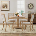 GDFStudio Lak Retro 5-Piece Dining Set with Upholstered Chairs