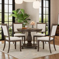 GDFStudio Lak Retro 5-Piece Dining Set with Upholstered Chairs