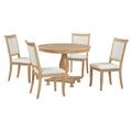GDFStudio Lak Retro 5-Piece Dining Set with Upholstered Chairs