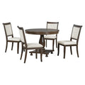 GDFStudio Lak Retro 5-Piece Dining Set with Upholstered Chairs