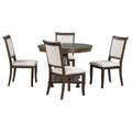 GDFStudio Lak Retro 5-Piece Dining Set with Upholstered Chairs