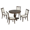 GDFStudio Lak Retro 5-Piece Dining Set with Upholstered Chairs
