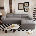 Christopher Knight Home - 109 Modern L-Shaped Modular Sectional Sofa in Teddy Fabric with Chaise and Pillows