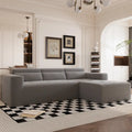 Christopher Knight Home - 109 Modern L-Shaped Modular Sectional Sofa in Teddy Fabric with Chaise and Pillows