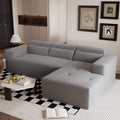Christopher Knight Home - 109 Modern L-Shaped Modular Sectional Sofa in Teddy Fabric with Chaise and Pillows
