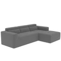 Christopher Knight Home - 109 Modern L-Shaped Modular Sectional Sofa in Teddy Fabric with Chaise and Pillows