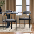 Biscay Set of 2 Fabric Upholstered Iron Dining Chairs by GDFStudio