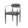 Biscay Set of 2 Fabric Upholstered Iron Dining Chairs by GDFStudio