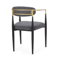 Biscay Set of 2 Fabric Upholstered Iron Dining Chairs by GDFStudio