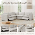 Cypress 141W L-Shaped Power Sectional Sofa with Electric Recliners