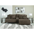 Signature Design by Ashley Top Tier 3-Piece Reclining Sectional Sofa with Chaise - Dimensions: 105W x 74D x 41H
